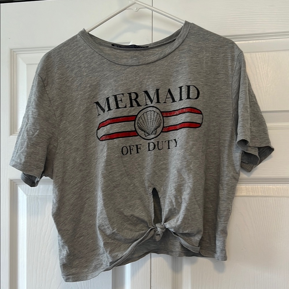 Gray 'Mermaid Off Duty' Graphic Tee
